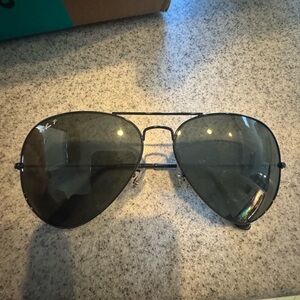 Ray - Ban aviator 62mm black / dark green polarized lens
